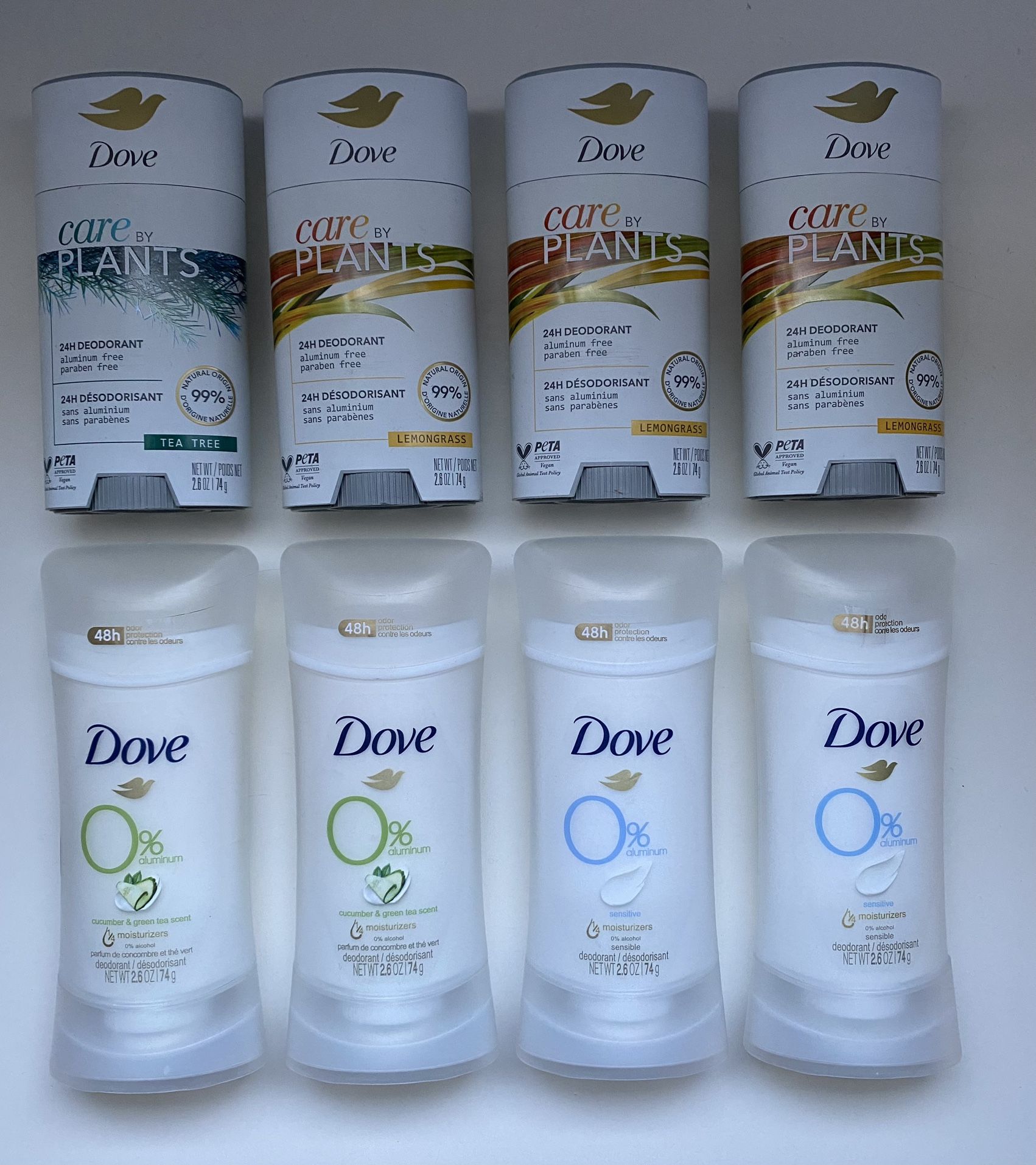 Dove 0% aluminum or Care by Plants deodorant 2 for $5