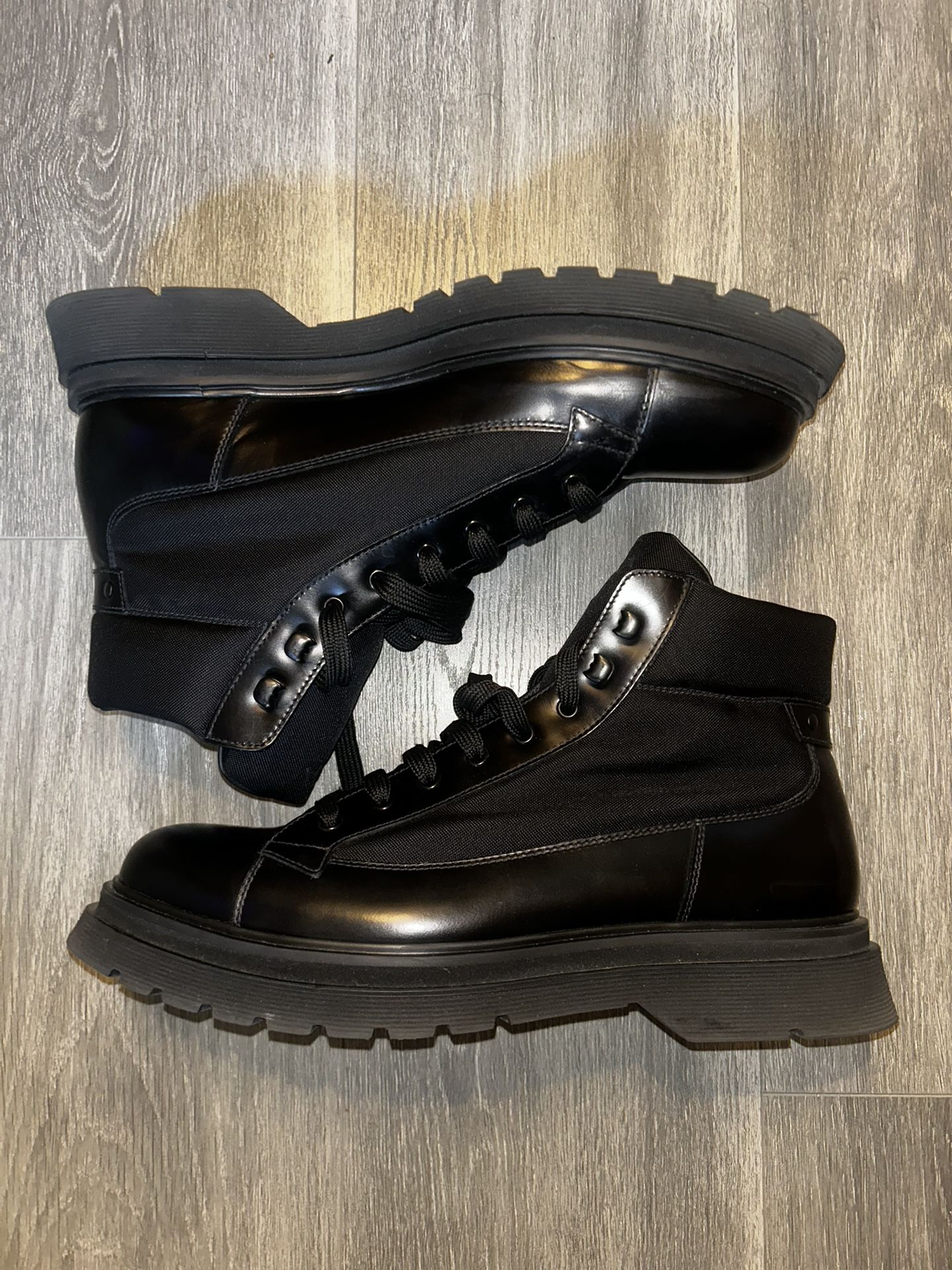 Prada Men Combat Hiking Boots