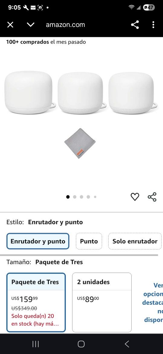 Google Nest WiFi - 2-point router, WiFi extender compatible with smart speaker,