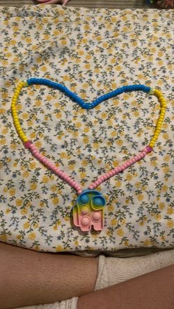 Kandi AmongUs PopIt Necklace