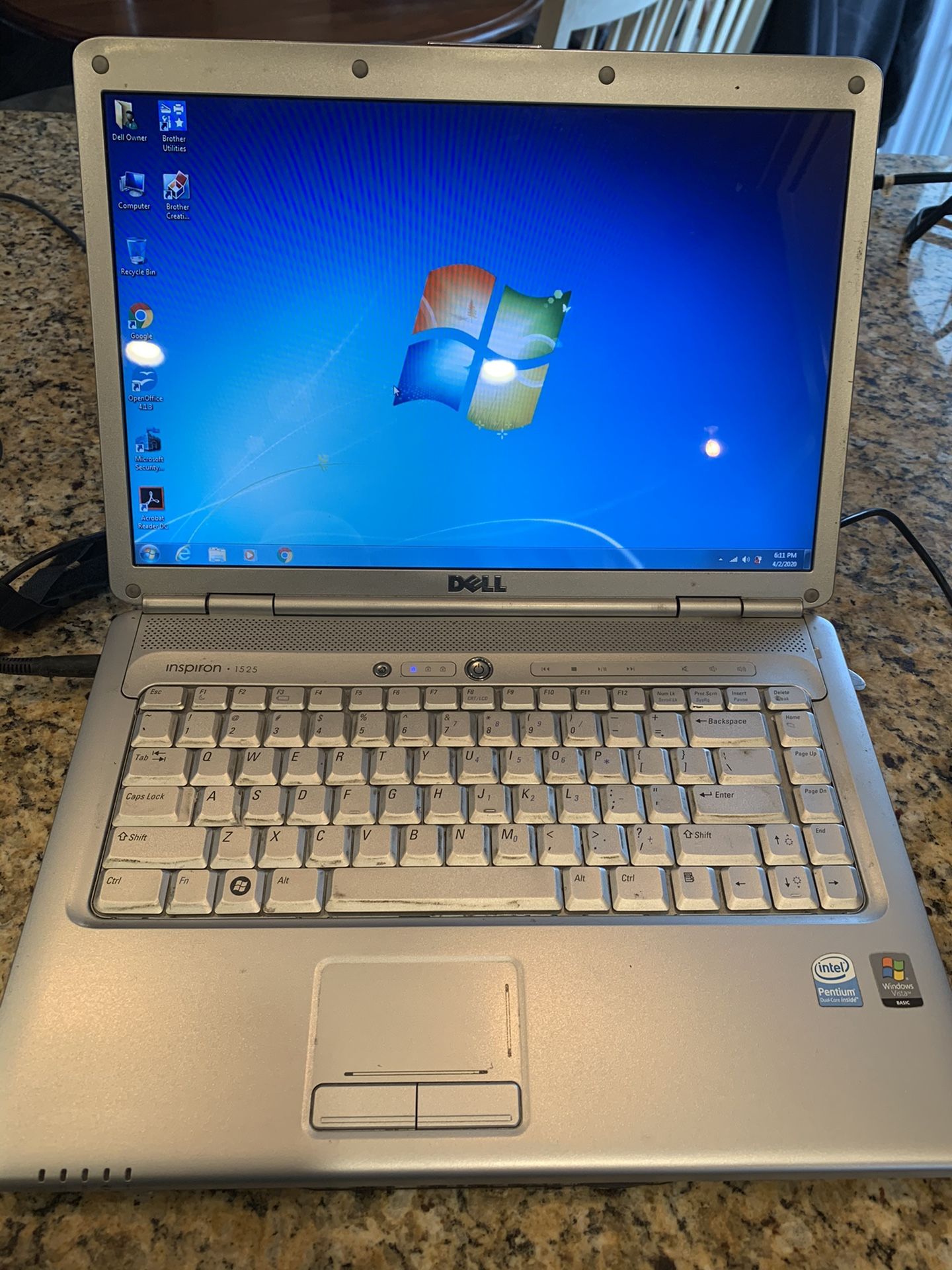 Dell Inspiron 1525 15 inch older laptop pink will ship or porch pickup battery is. Ad works plugged in