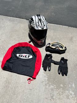 Bilt ATV Helmet Gloves and Goggles