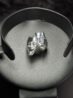 New 925 Sterling Silver Laugh Now Cry Later Ring - Size 9