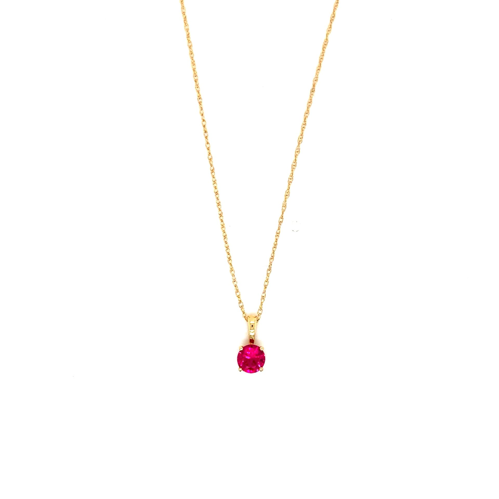 14K Gold Ruby Necklace