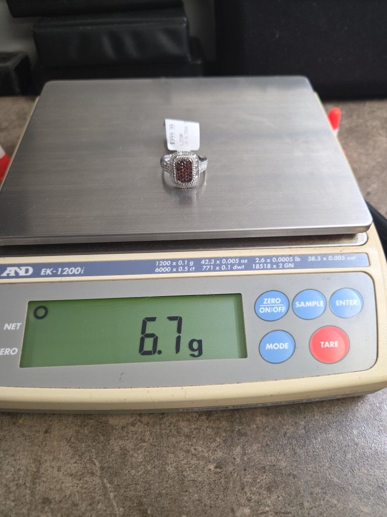 RING 73 BLACK DIAMOND 14K WHITE GOLD6.5 GR SIZE9