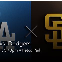 Padres vs Dodgers (2) Tickets Sat game $225.00