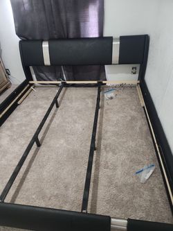 King bed frame and mattress