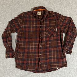  Field & Stream Original Outfitter Flannel Shirt Plaid  Men's Size L red