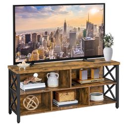 New Industrial TV Stand Holds TVs Up to 55” With Storage Shelves 