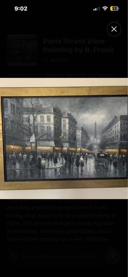 Paris street view painting by R. Frank