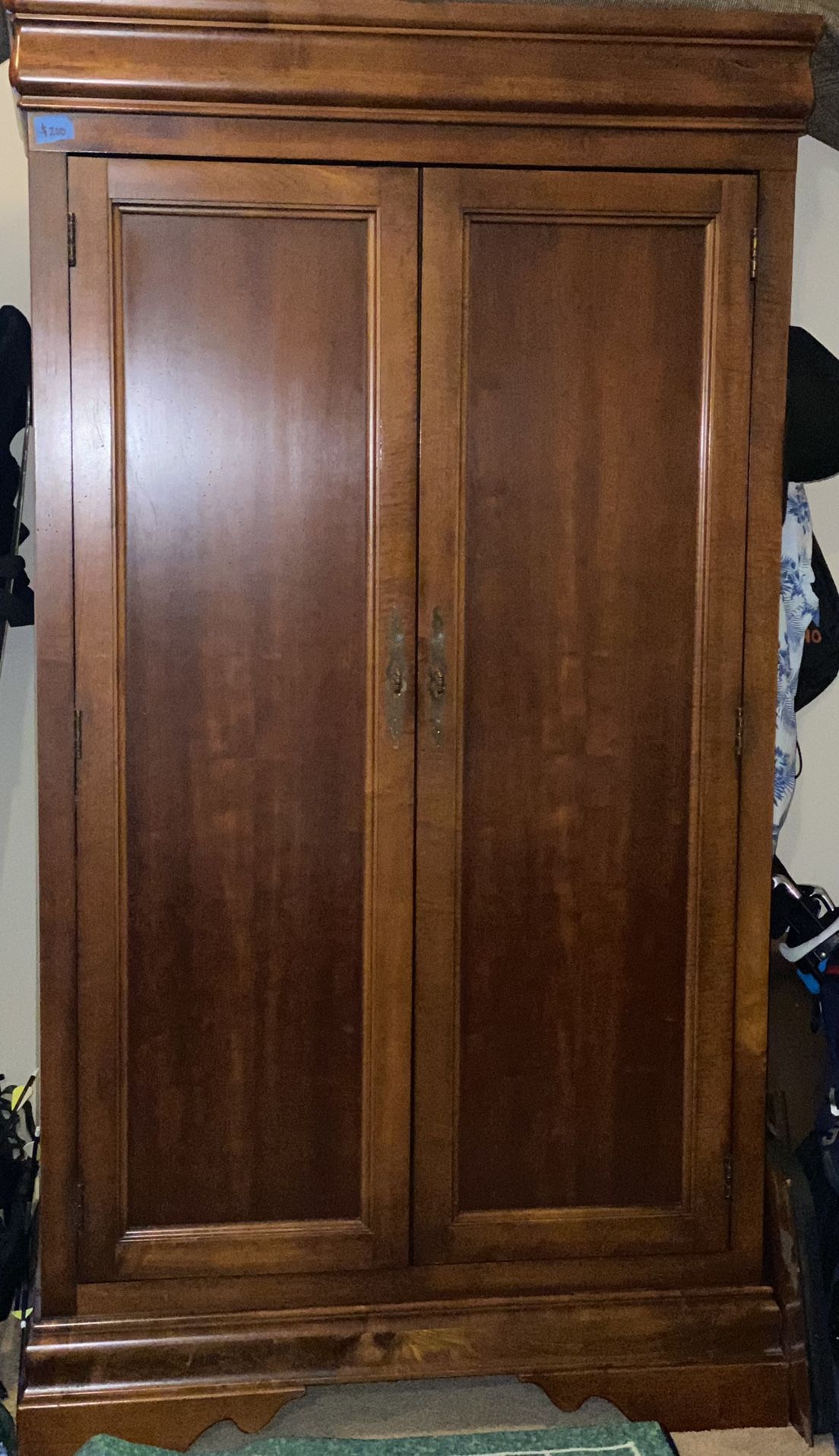 *SOLD - Pending Pick Up** Solid Wood Large Clothing Armoire Wardrobe With 3 Drawers