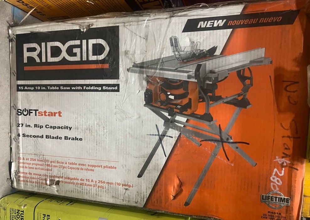 Ridgid 15 Amp 10in. Table Saw with Folding Stand