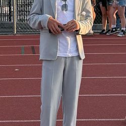 Zara Boys' (164cm 13-14year old)Casual Suit Set - Light Gray, Like New!