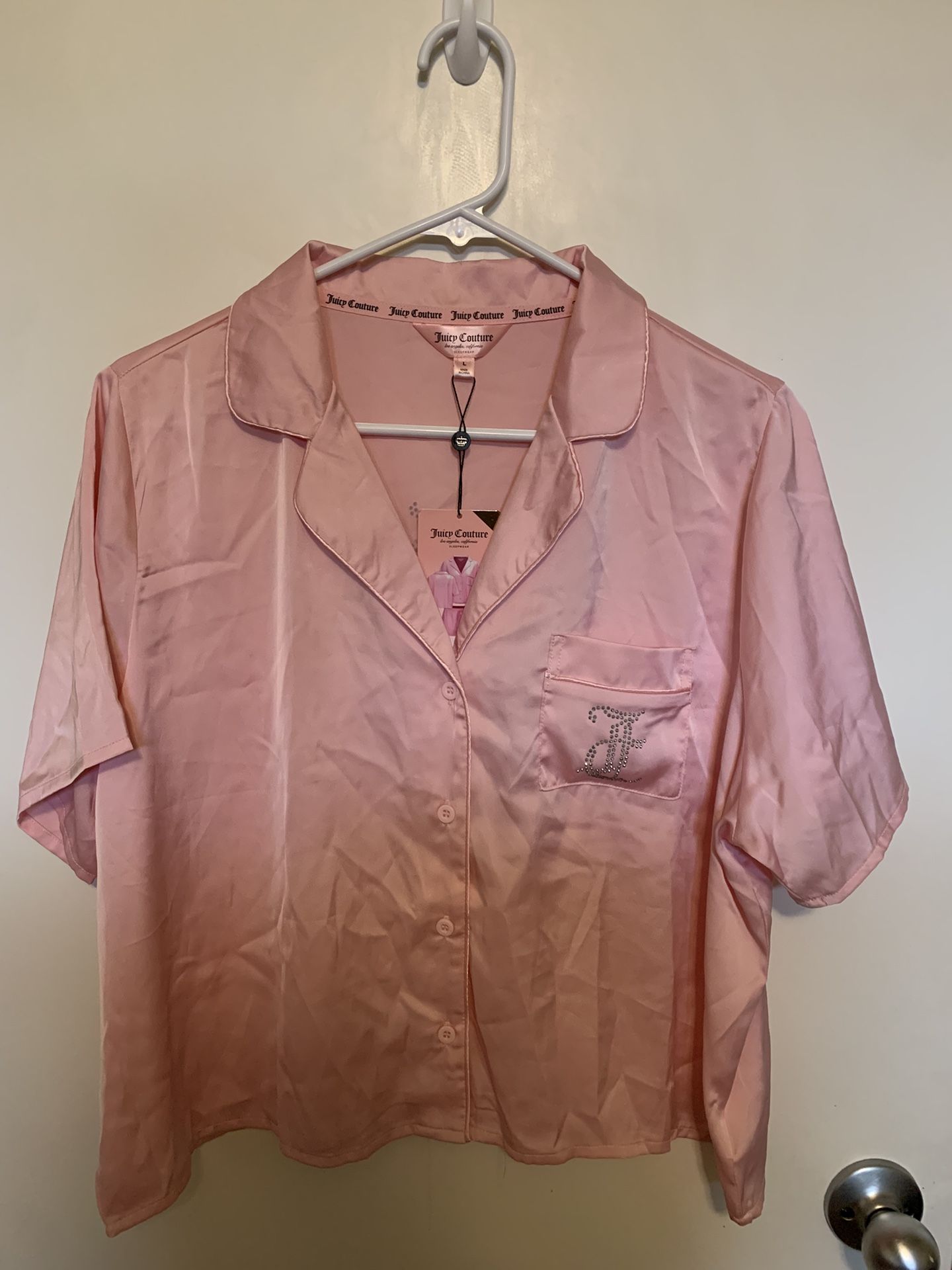 Juicy Couture Women Pajama Shirt And Shorts. Soft Satin. Large. New with tags.