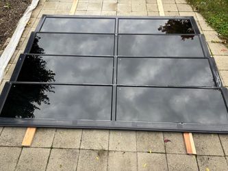8x7 Black Reflective Glass Modern Garage Door