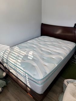 Beauty Sleep Queen Mattress + Foundation – Excellent Condition + Frame