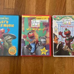 Sesame Street Elmo DVD Lot 3-Disc Set Elmo’s World Holidays West Music Preschoo