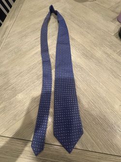 Croft & Barrow Men’s Blue White Geometric Pattern Pointed Necktie Tie