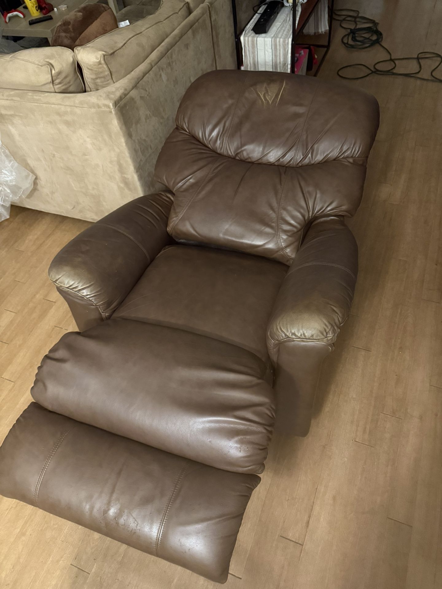 Leather Lay Flat Recliner