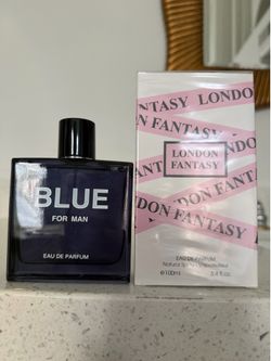 New, sealed London Fantasy Blue For Man cologne. Has a fresh scent for guys. It's an Eau de Parfum, 100ml size.