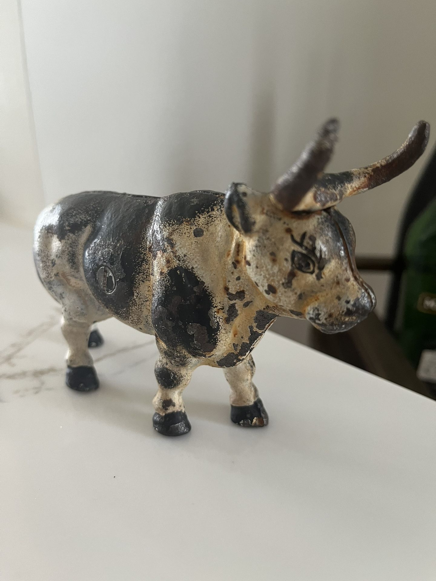 Antique Cast iron Bull Coin Bank