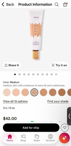 Tarte BB Blur Tinted Moisturizer SPF 30