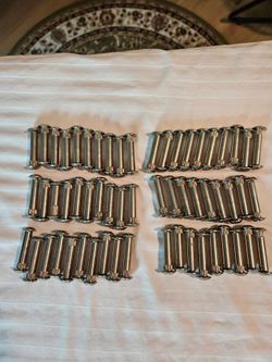 Lot of 60 M5 Nickel-Plated Binding Posts / Chicago Screws / Furniture Connector Bolts (1.5" Length)