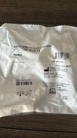 AirFit N30i Medium Nasal Cushion 63811 for ResMed- NEW IN FACTORY SEALED BAG.