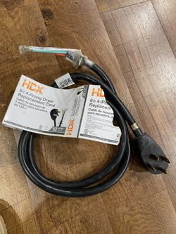 HDX 6ft 4-Prong Dryer Cord 30 Amp 10 Gauge Replacement Cable