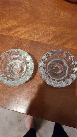 Set of 2 crystal candle holders