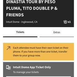 Peso pluma Tito double p intuit dome concert ticket