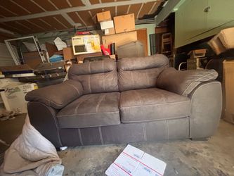 Dark grey  Faux Leather Loveseat Sofa