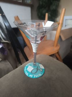 Decorative nurse martini glass