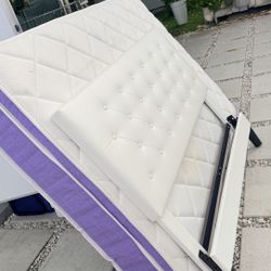 Cama Full  Blanca Con Colchón 