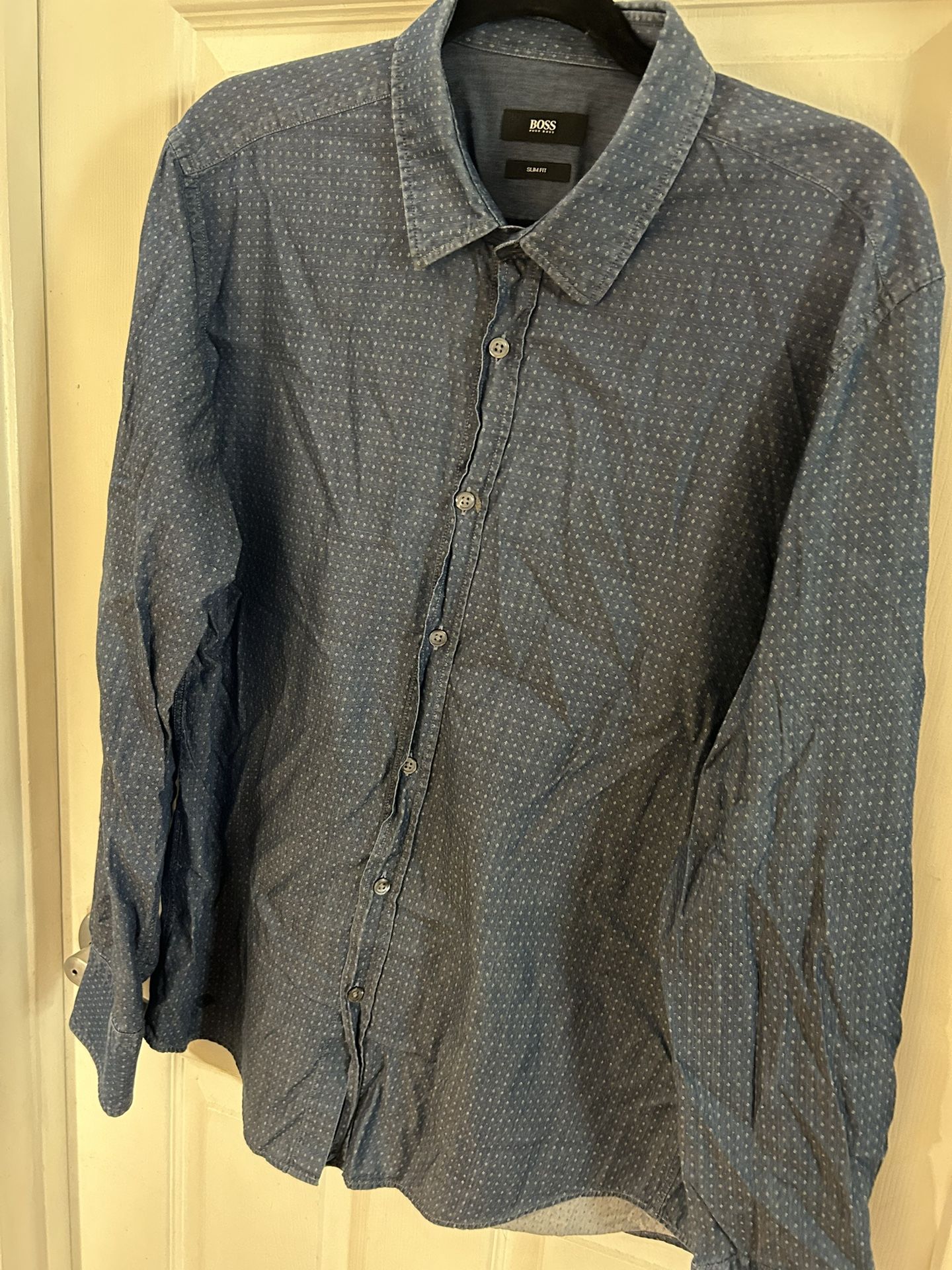 BOSS men's casual long-sleeve shirt.