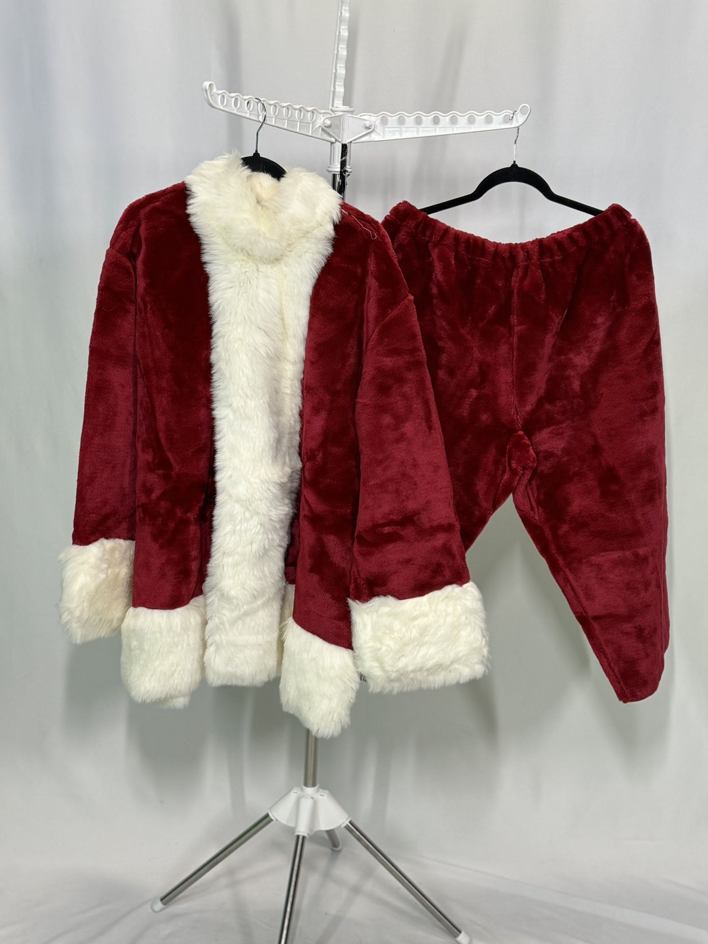 Santa Claus Red Velvet Jacket And Pants Halloween Or Christmas Costume