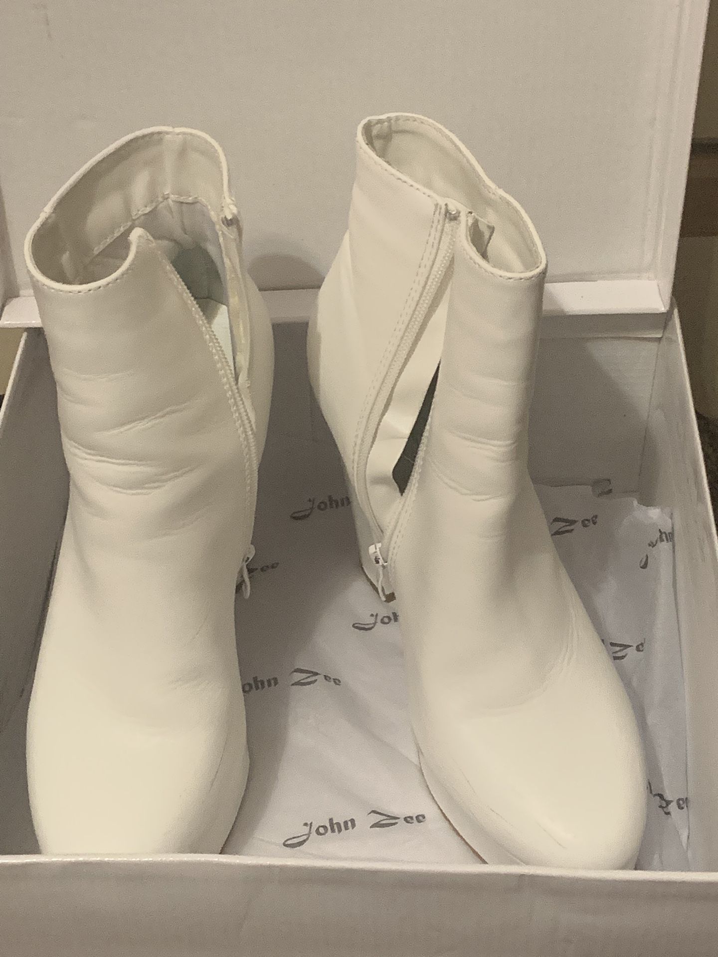 White John Zee Ankle Boots