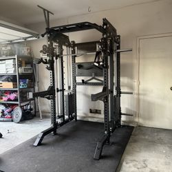 PRO SERIES Ultimate 3-1 Half Rack Functional Trainer w/Smith Machine Bar | 400lb Stack | Gym Equipment | Fitness | Commercial | Squat Rack 