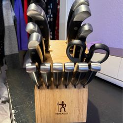$65 OBO Henckels FULL Knife Set 🔪 Block + Steak Knives – Complete!