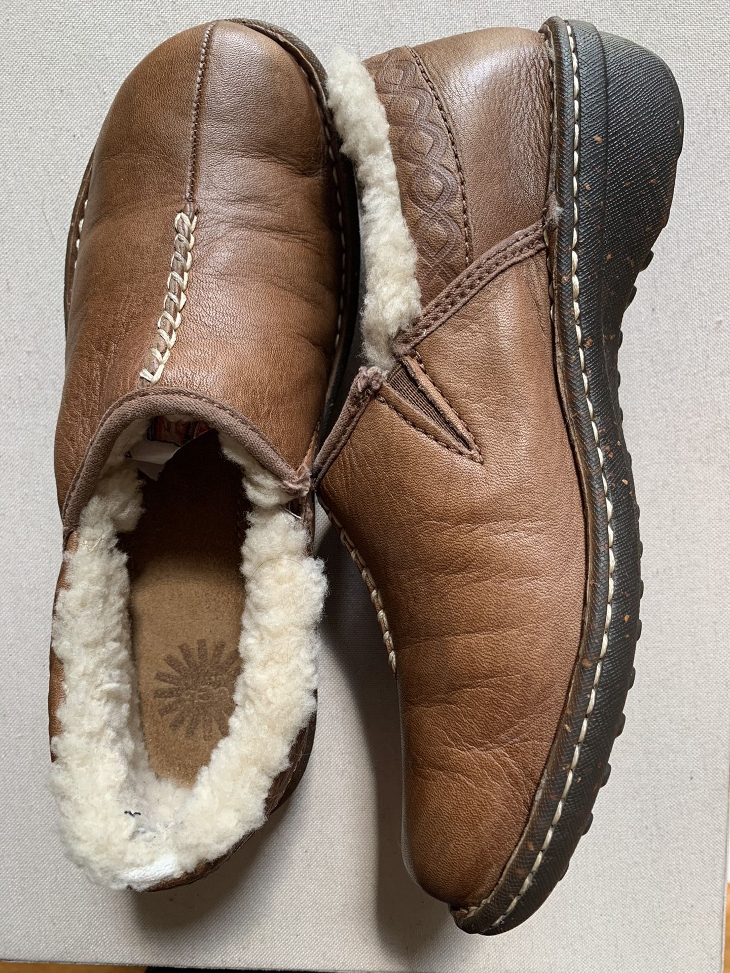 UGG Bettey 1928 Women’s 8 Sheepskin Lined Loafer Brown Leather