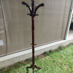Standing Wooden Clothes Tree Coat Rack 69" Tall