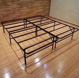 QUEEN SIZE METAL BED FRAME FOLDABLE (BRAND NEW) (IN BOX) (VERY STURDY)