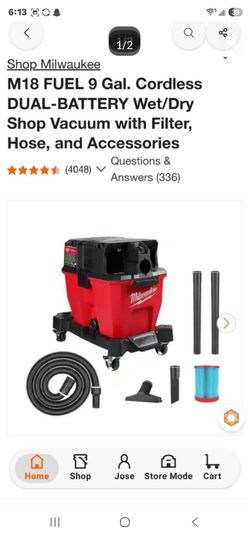 Milwaukee M18 FUEL 9 Gal Cordless Wet/Dry Shop Vacuum