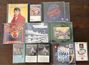 Mixed Lot of 10 Vintage CDs & Cassette Tapes | Elvis, Christmas, Broadway, Boston Pops