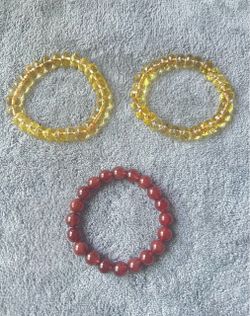 Natural High Level crystal bracelets x3