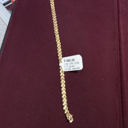 14k Heart / Nugget Bracelet 