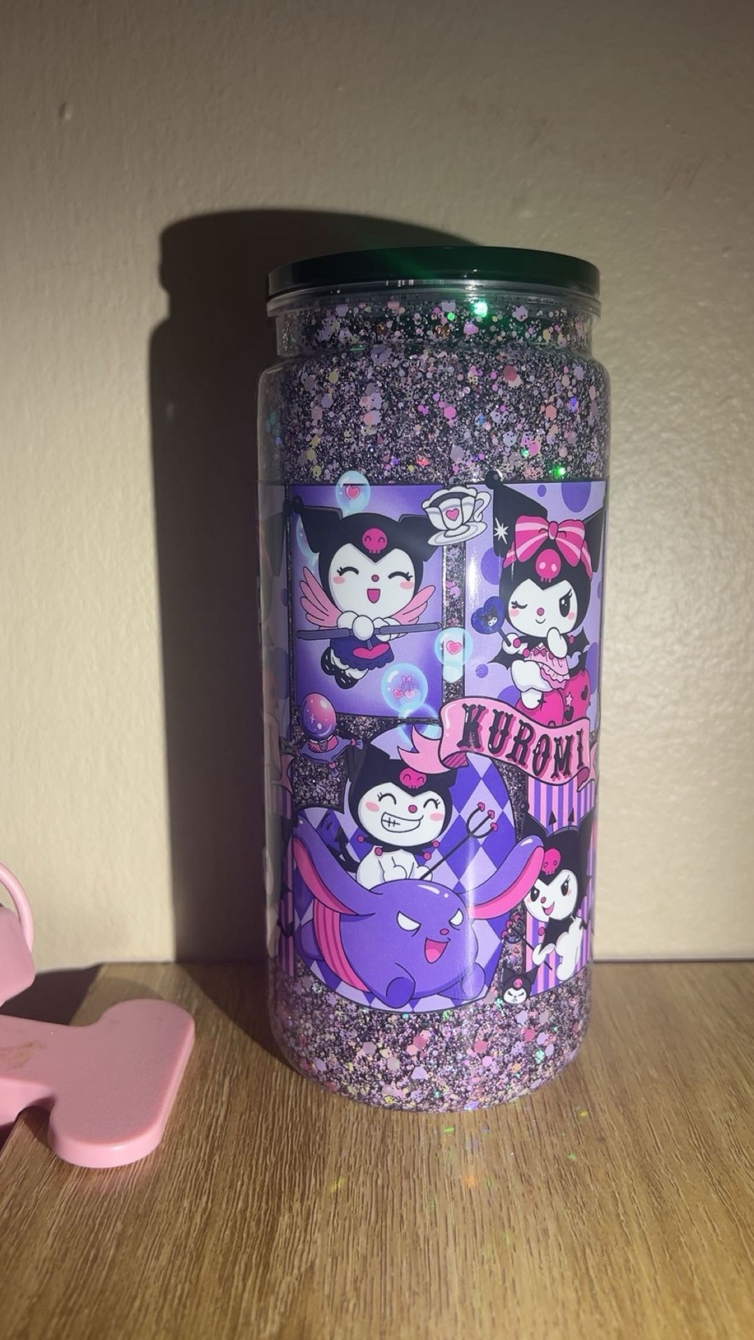 Kuromi 20 oz Snow Globe Acrylic Tumbler!
