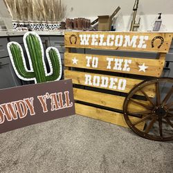 Rodeo/cowboy theme party decor