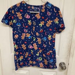 Gingerbread Scrub Top