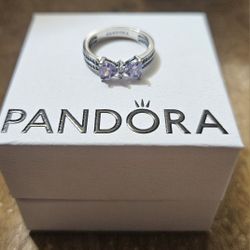 Pandora Silver Bow women's Promise Ring Sizs 6 Gift